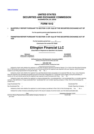 Thumbnail Ellington Financial
 10-Q Quarterly Report FY 