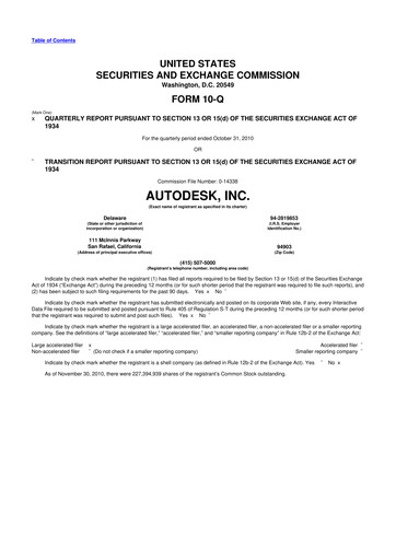 Thumbnail Autodesk 10-Q Quarterly Report FY2011 