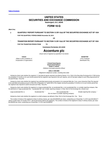 Thumbnail Accenture 10-Q Quarterly Report FY2011 