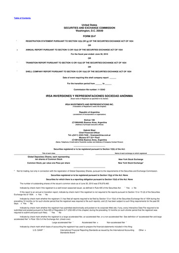 Thumbnail IRSA Inversiones y Representaciones 20-F Annual Report 