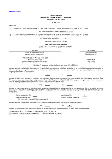 Thumbnail Marcus Corporation
 10-Q Quarterly Report FY 