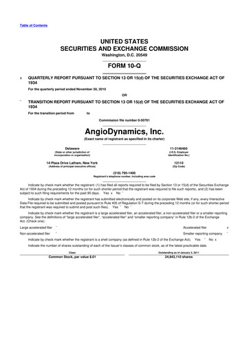 Thumbnail AngioDynamics 10-Q Quarterly Report FY 