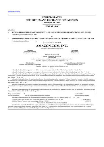 Thumbnail Amazon 10-K Annual Report 2010