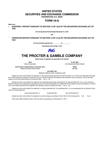 Vorschaubild Procter & Gamble 10-Q Quartalsbericht 2011 