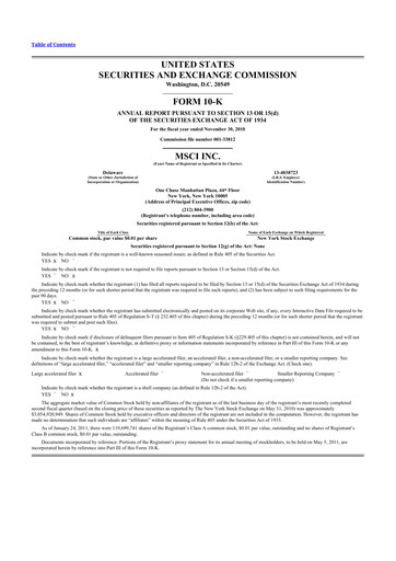 Thumbnail MSCI 10-K Annual Report 2010