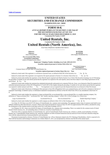 Thumbnail United Rentals
 10-K Annual Report 