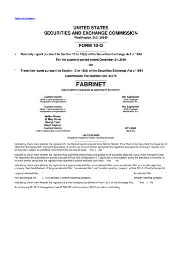 Thumbnail Fabrinet
 10-Q Quarterly Report FY 