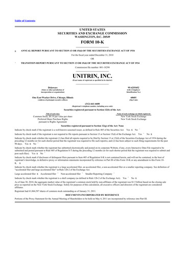 Vorschaubild Kemper 10-K Jahresbericht 2010