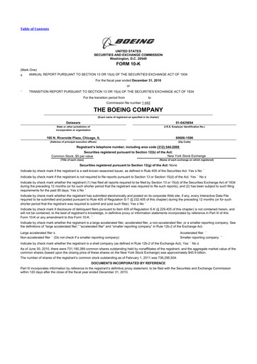 Thumbnail Boeing 10-K Annual Report 2010