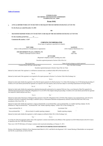 Thumbnail Corning 10-K Annual Report 2010