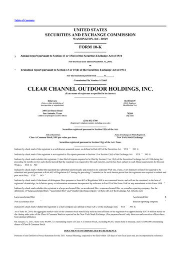 Thumbnail Clear Channel Outdoor
 10-K Annual Report 