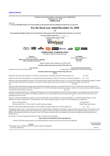 Thumbnail Whirlpool 10-K Annual Report 2010