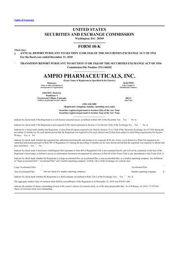 Thumbnail Ampio Pharmaceuticals 10-K Annual Report 