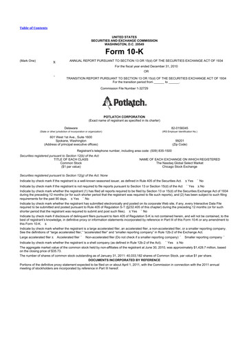 Thumbnail PotlatchDeltic
 10-K Annual Report 2010