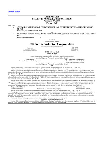 Thumbnail ON Semiconductor 10-K Annual Report 2010