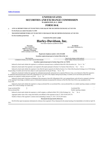 Thumbnail Harley-Davidson
 10-K Annual Report 2010