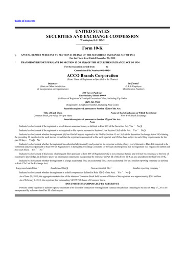 Thumbnail Acco Brands 10-K Annual Report 