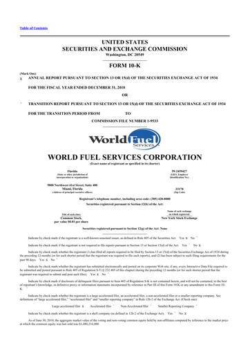 Thumbnail World Kinect 10-K Annual Report 2010