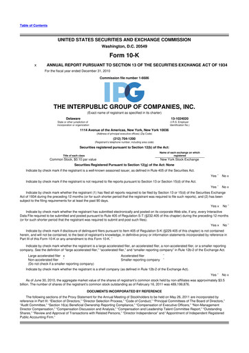 Thumbnail The Interpublic Group of Companies 10-K Annual Report 2010