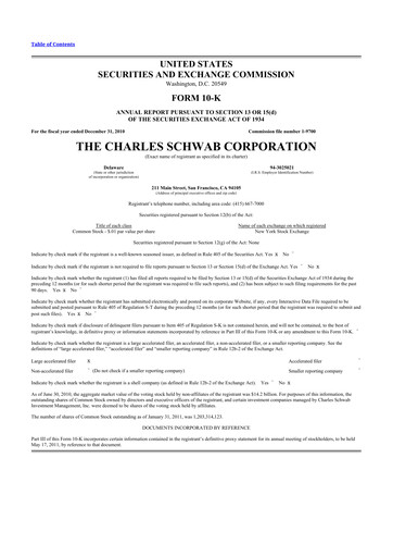 Thumbnail Charles Schwab 10-K Annual Report 2010