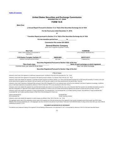 Thumbnail General Electric 10-K Annual Report 2010