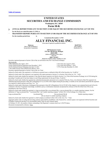 Thumbnail Ally Financial 10-K Annual Report 