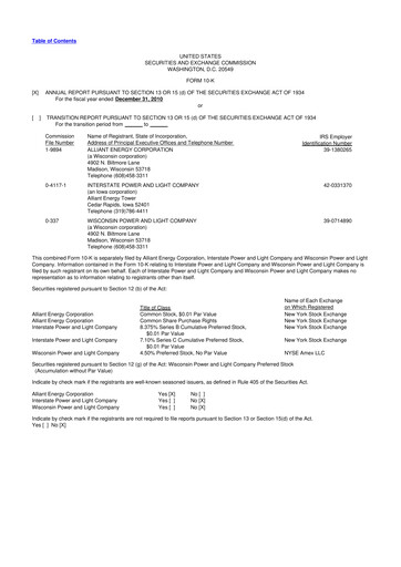 Thumbnail Alliant Energy 10-K Annual Report 