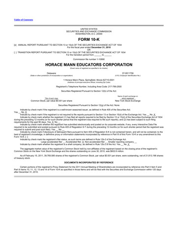 Thumbnail Horace Mann Educators 10-K Annual Report 