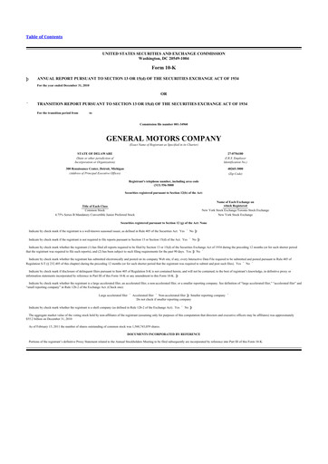 Thumbnail General Motors 10-K Annual Report 