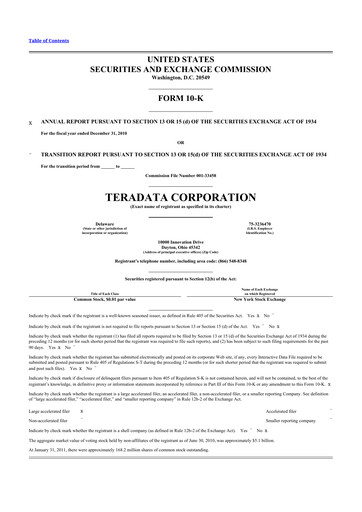 Thumbnail Teradata 10-K Annual Report 2010