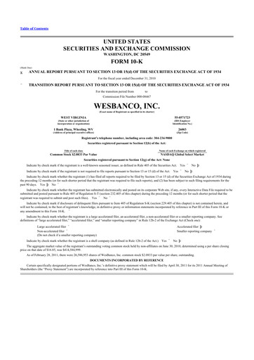 Thumbnail WesBanco 10-K Annual Report 