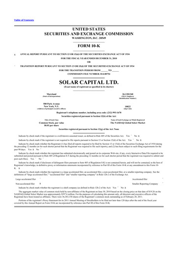 Thumbnail SLR Investment 10-K Annual Report 