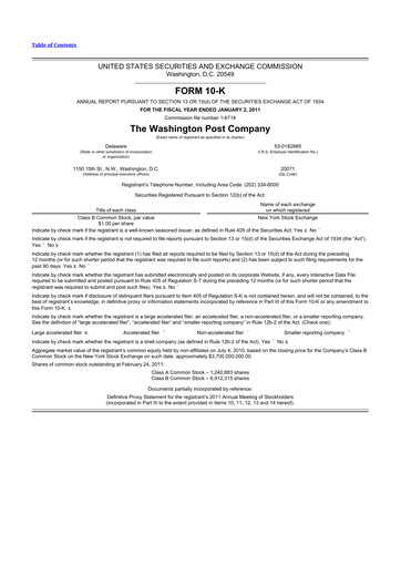 Thumbnail Graham Holdings 10-K Annual Report 2010