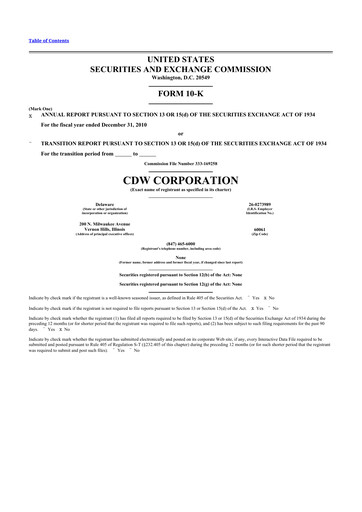 Thumbnail CDW Corporation 10-K Annual Report 