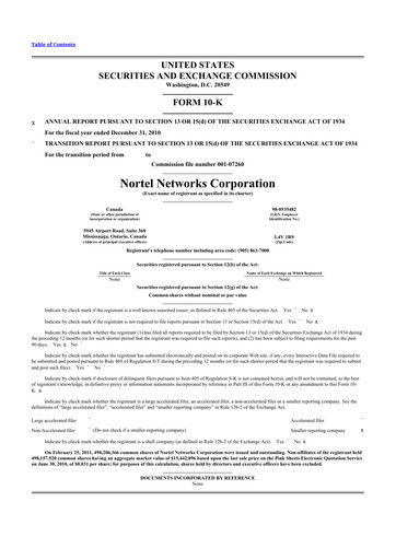 Thumbnail Nortel Networks 10-K Annual Report 