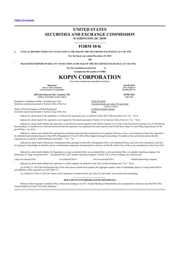 Thumbnail Kopin Corporation
 10-K Annual Report 