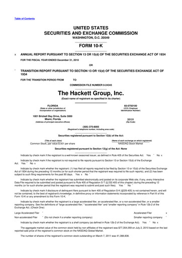 Vorschaubild The Hackett Group

 10-K Jahresbericht 