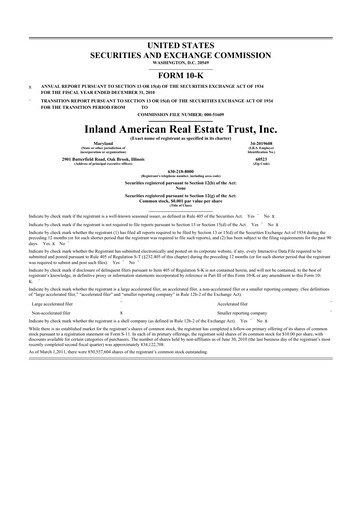 Thumbnail InvenTrust Properties 10-K Annual Report 