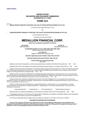 Thumbnail Medallion Financial Corp. 10-K Annual Report 