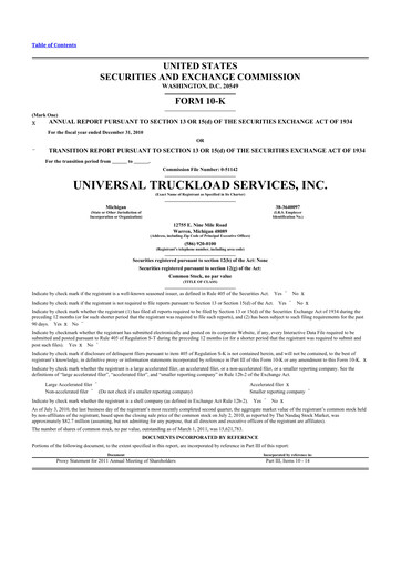 Thumbnail Universal Logistics Holdings 10-K Annual Report 