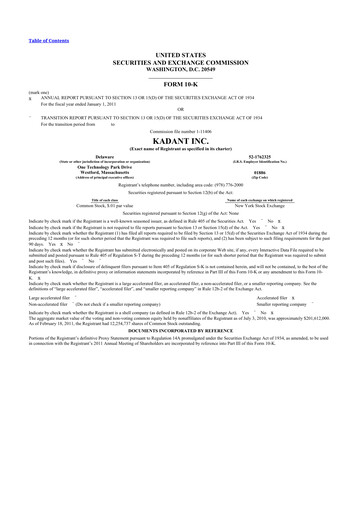 Thumbnail Kadant 10-K Annual Report 