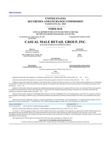 Thumbnail Destination XL 10-K Annual Report 
