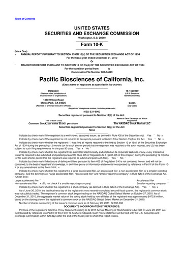 Thumbnail Pacific Biosciences
 10-K Annual Report 