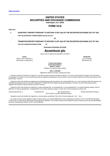 Thumbnail Accenture 10-Q Quarterly Report FY2011 