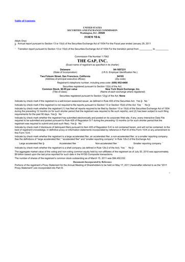 Thumbnail Gap Inc.
 10-K Annual Report 2010