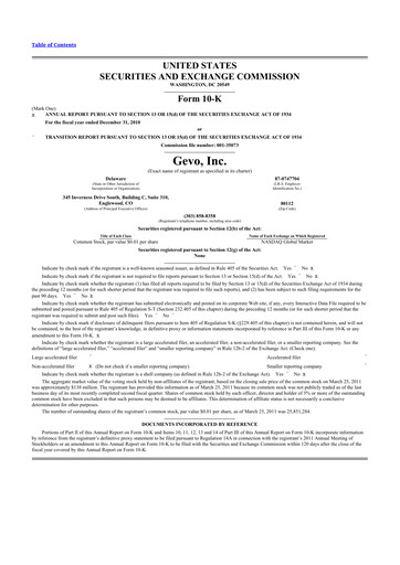 Thumbnail Gevo 10-K Annual Report 