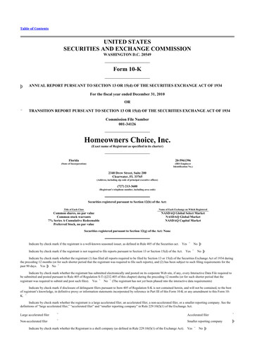 Miniature HCI Group
 10-K Rapport annuel 