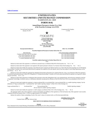 Thumbnail Macy's
 10-K Annual Report 2010