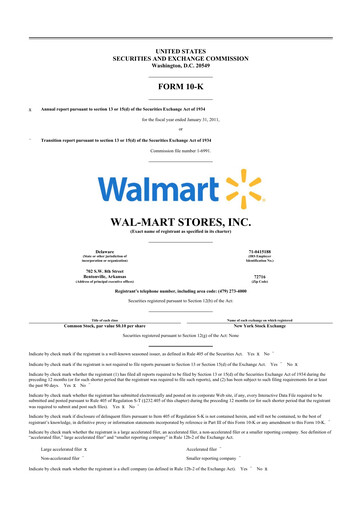 Thumbnail Walmart 10-K Annual Report 2011