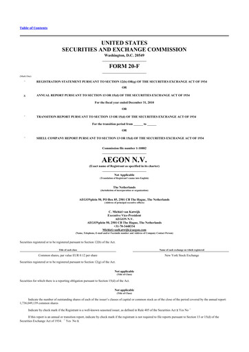 Thumbnail AEGON
 20-F Annual Report 